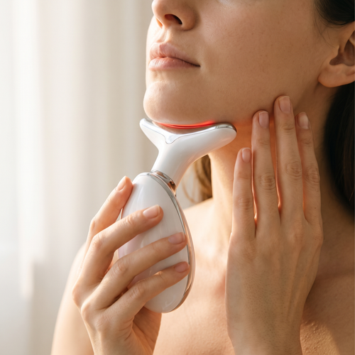 The Contour device glided upward along the jaw and neck
